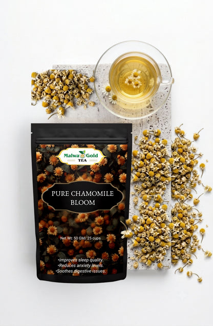 Malwa Gold Calming Chamomile Herbal Infusion For Stress Relief & Good Sleep