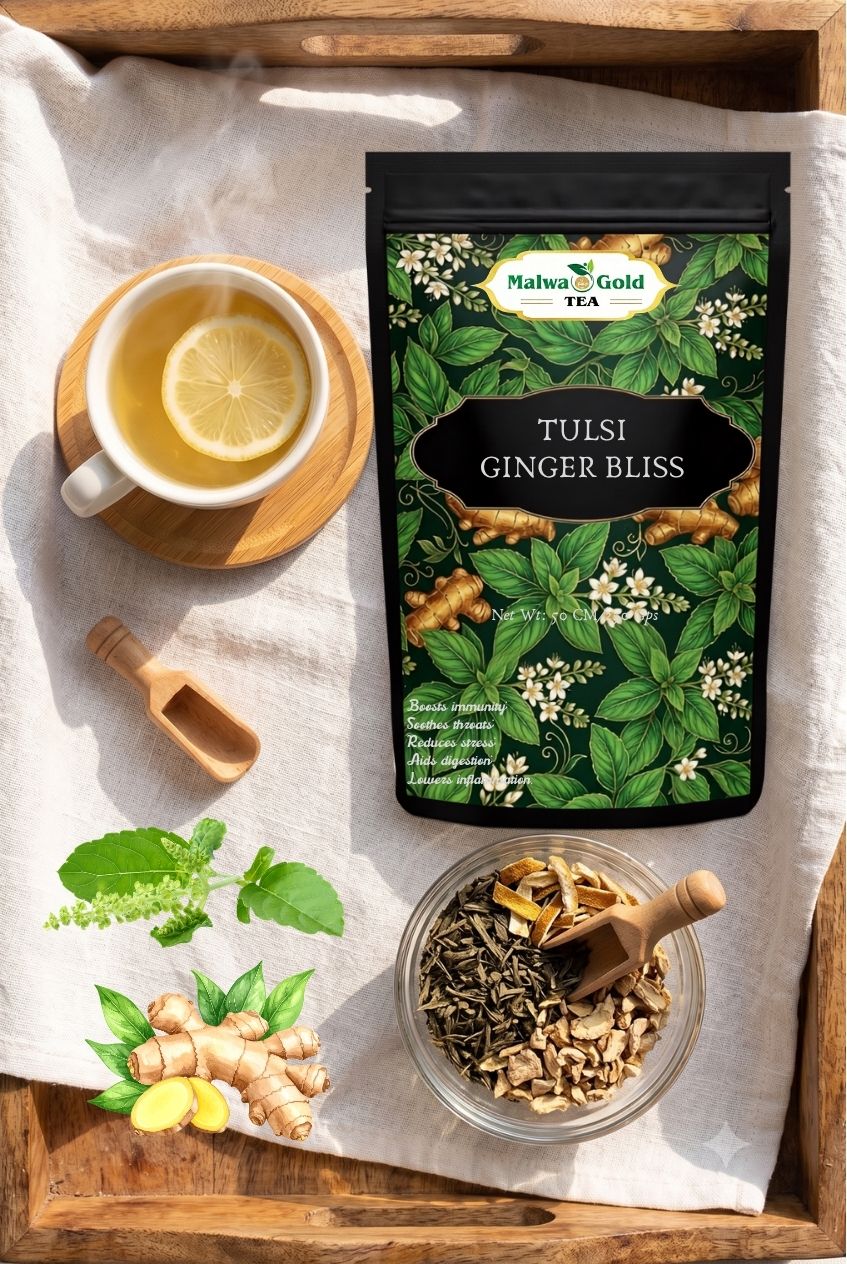 Malwa Gold Tulsi Ginger Herbal Infusion