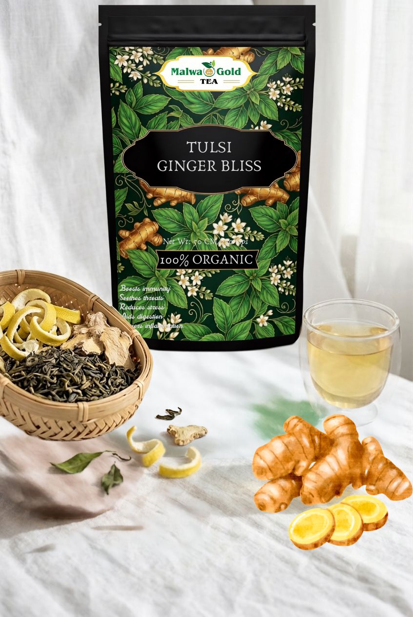 Malwa Gold Tulsi Ginger Herbal Infusion