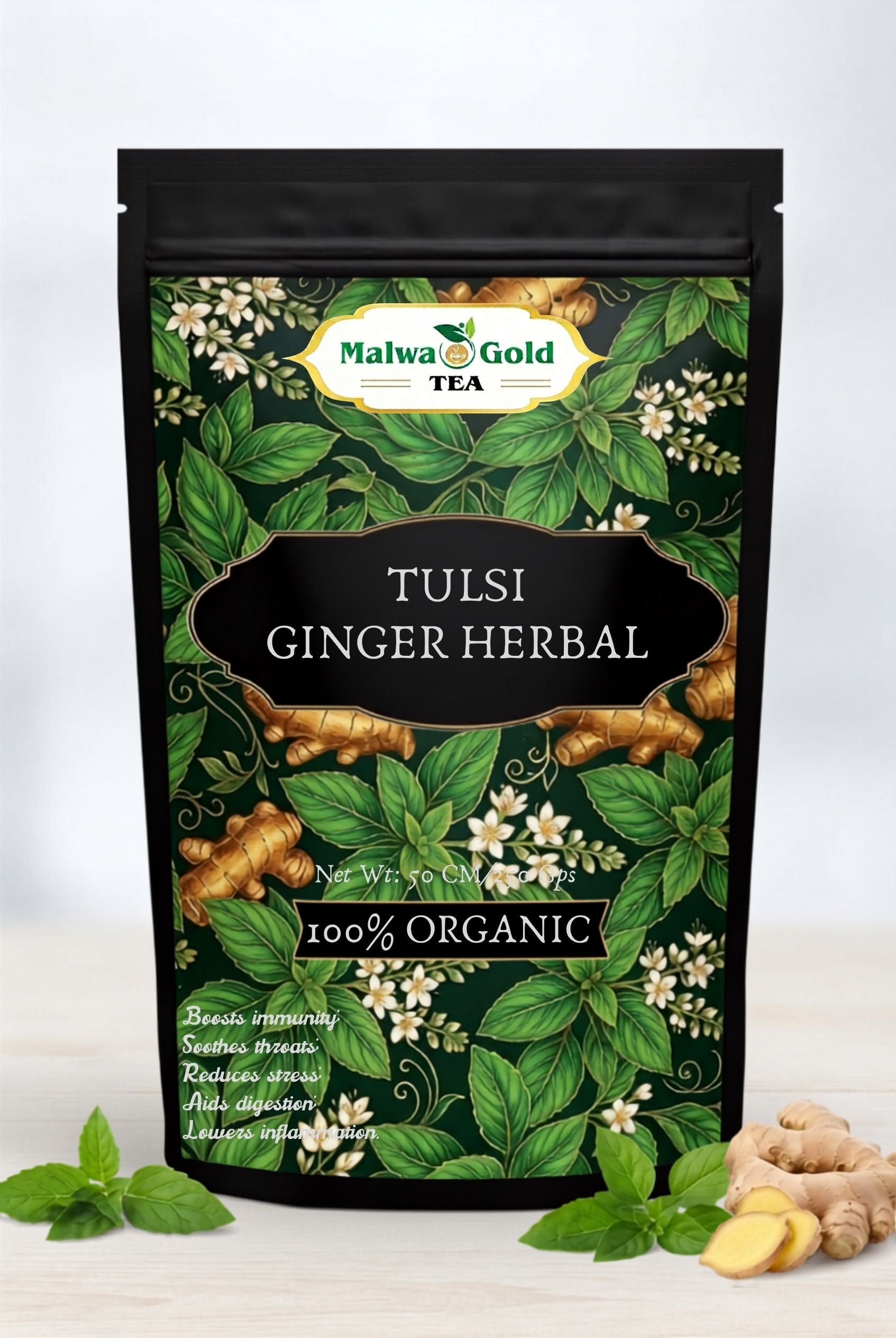 Malwa Gold Tulsi Ginger Herbal Infusion